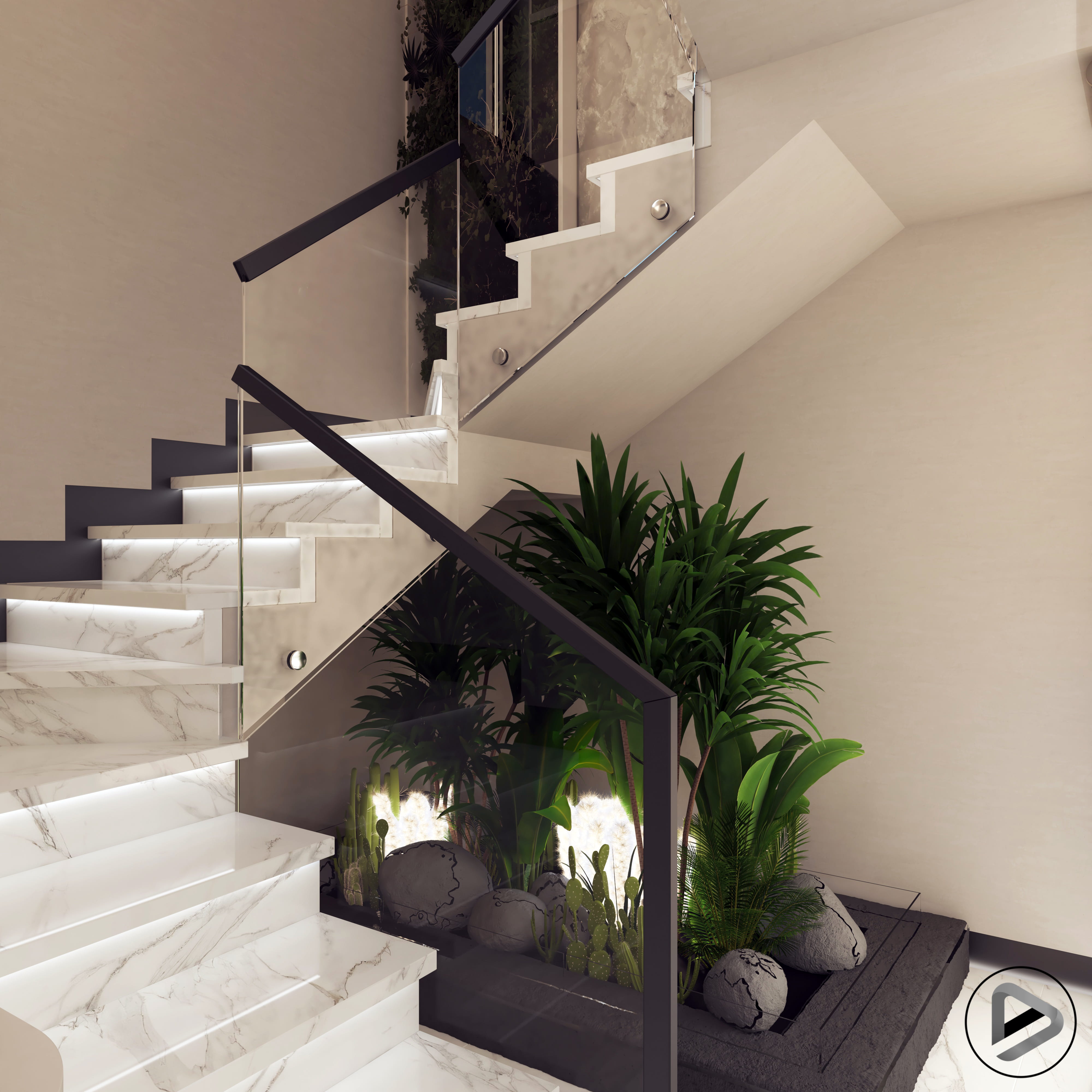 Architectural stair and balustrade detailing